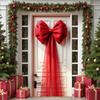 Holiday Bow Backdrop Festive Festive Door Ornament Christmas Door Display Bow Shape Party Door Background For Indoor Decoration