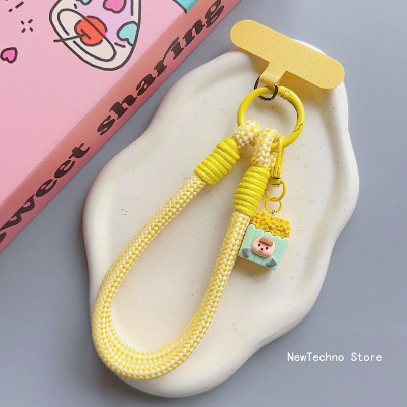 

Cute Anti-lost Lanyard Hand Chain Phone Wrist Straps Hanging Rope Candy Colors Phone Chain Cellphone Strap