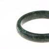 Green White Natural Jade Bracelet Hand Carved Wide Nanyu Bangle Premium Jewelry for Graduation Gift