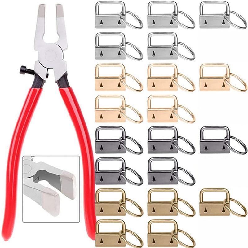 

20PCS 25mm Keychain Tail Clip with Tool Pliers Set for Webbing Strap Luggage Belt Wallet Keychain O Ring Buckle DIY Craft Hook