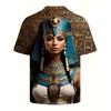 Large Men's Egyptian Pharaoh Mural Pattern 3D Printed Men's Round Neck Short Sleeved T-shirt Summer Fashion T-shirt Casual Comfortable Versatile Top