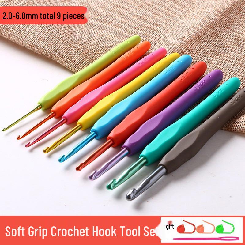 Beginner Soft-Grip Crochet Hook Set for DIY Knitting and Micro-Hooking