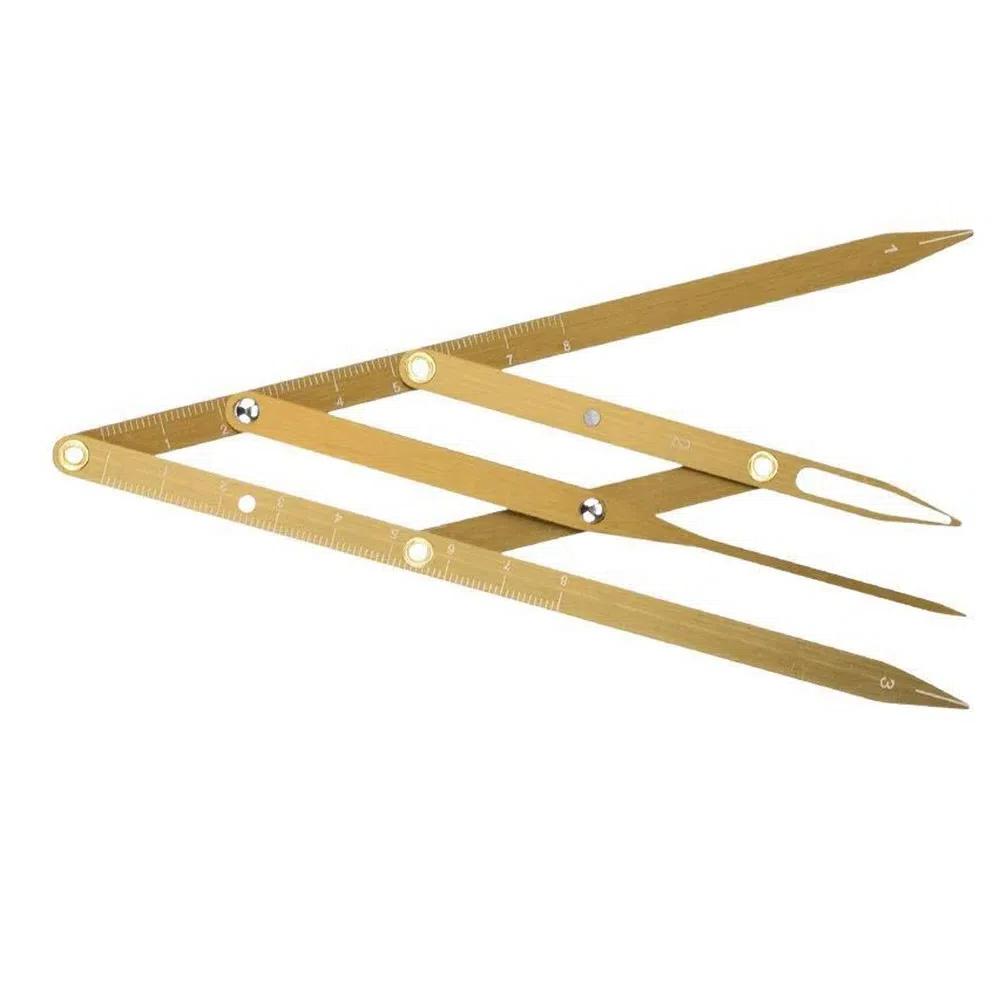 

Балансировщик формы бровей Калипер для бровей Трехточечное позиционирование Инструмент для измерения баланса бровей Женщины золотой