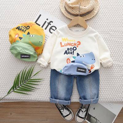 Herbst Jungen Set kinder cartoon tier tasche lange ärmeln + denim hosen zwei-stück set Modische casual kleidung für baby jungen