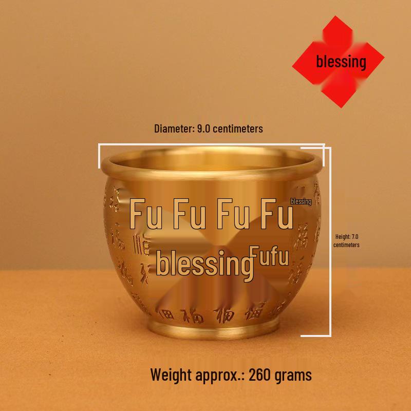 

Латунная банка для риса для процветания - Чистая медь, горшок для богатства, украшение, копилка