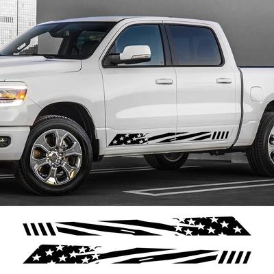 2PCS Pickup Door Side Stars Stripes Stickers For Ford F150 Ranger Toyota Hilux Tacoma Dodge RAM Dmax Auto Decoration Accessories
