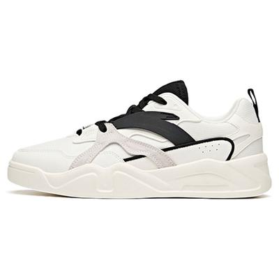 Zapatillas de deporte de piel sintética antideslizantes, resistentes al desgaste y con absorción de impactos para hombre, color negro y blanco 112038046-1