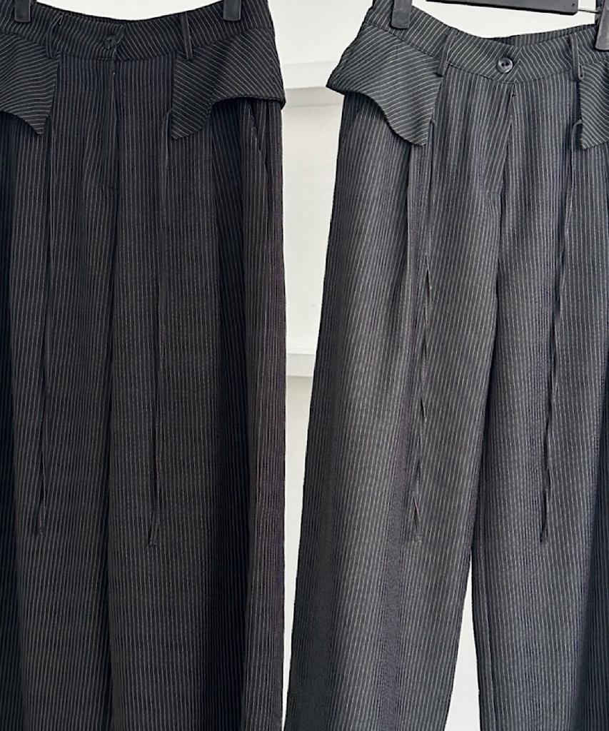 APOEM Flap Stripe Slacks - 2Colors