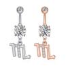 Zircon Belly Button Ring - Twelve Constellations Design