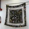 90Cm  Square Scarf Women Fashion Floral Twill Silk Scarf Shawl Hijab Luxury Bandana Foulard Neckerchief Head Scarf For Lady