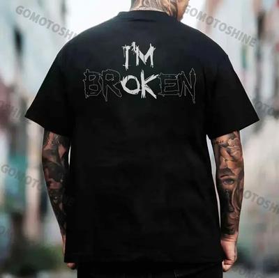 T-shirt da uomo con stampa I'M BROKEN