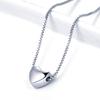 Korean Simple and Exquisite Box Chain Heart-shaped Pendant Necklace S925 Sterling Silver Necklace