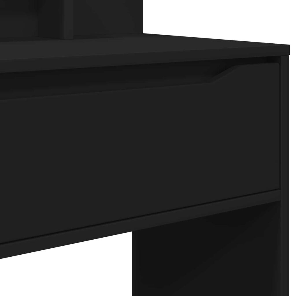 Bedroom Vanity Table with Shelf Black 80 x 39.6 x 135 cm