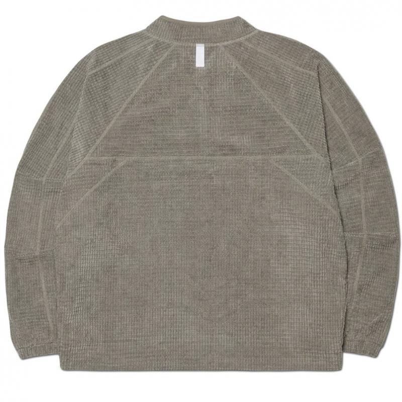 NOMANUAL Heavy Waffle Half Zip Up   Gray