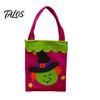 Decorative Halloween Accessory Candy Bags, Non-Woven Trick or Treat Tote Bags with Handles, Bulk Party Supplies Packaging Cute Black Cat Pumpkin Print