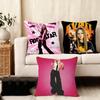 Kissenhülle seidig kurzer Plüsch Heim Sofa Kissenbezug - Verdeckter Reißverschluss Heimdekoration A-A-Avril Lavigne-S