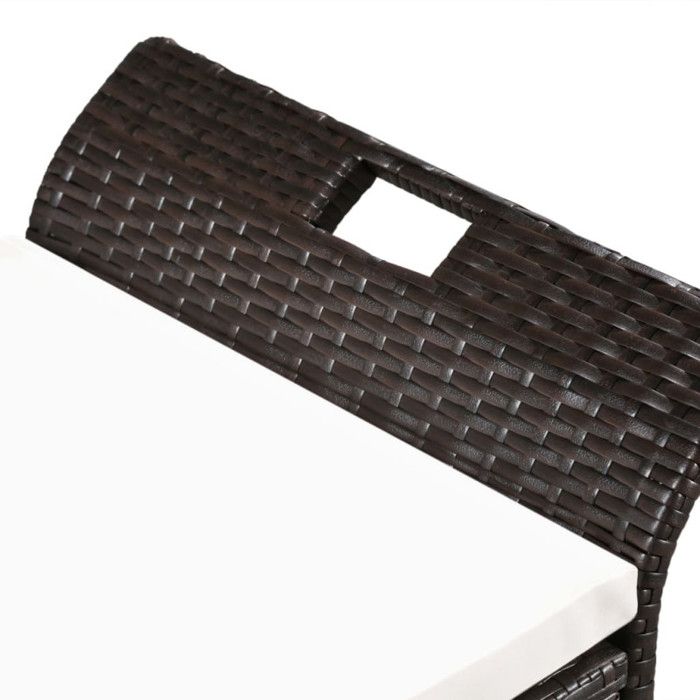 VidaXL Banc de jardin avec coussin 138 cm Résine tressée Marron