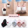 Women's Summer Embroidery Low-Cut Boat Socks - Solid Color with Cartoon Heart Design