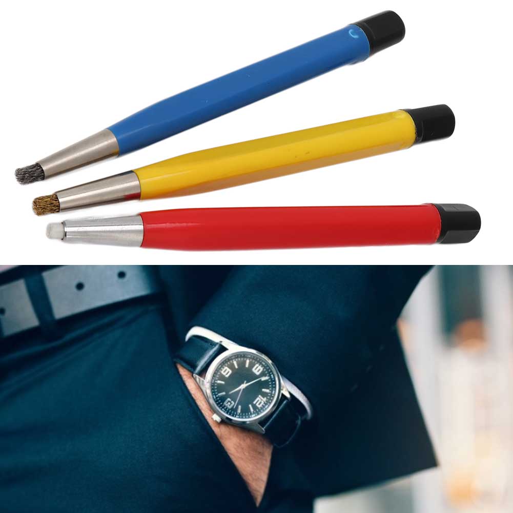 3pcs/set Watch Parts Accessory Rust Removal Brush Pen Watch Parts Polishing Tool