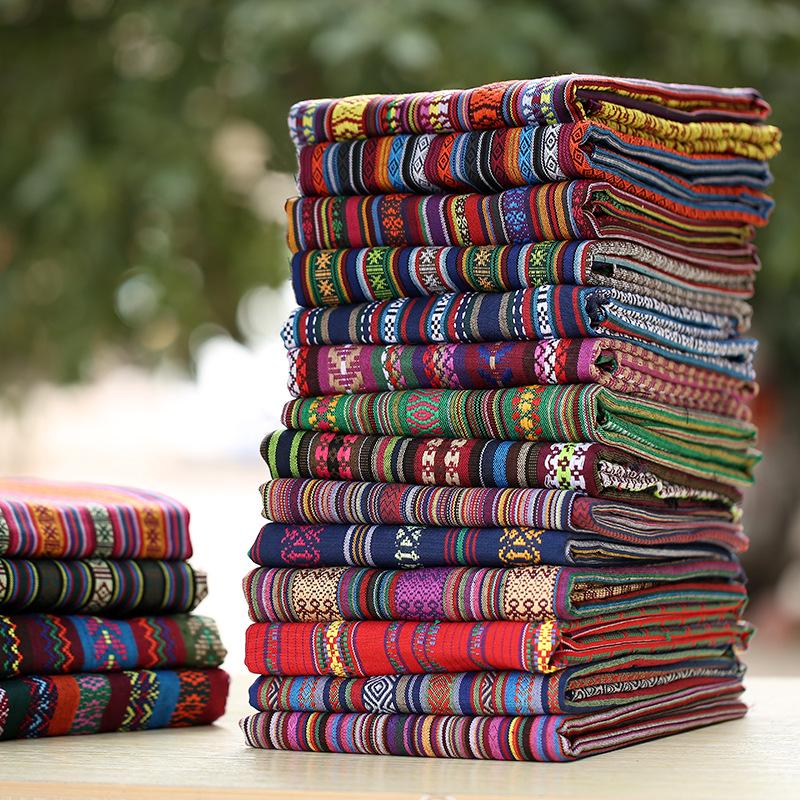 100x148cm Linen Fabric Thicken Ethnic Fabric Printed Canvas Cloth Diy Handmade Sewing Patchwork Decoration 100% Polyester