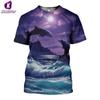 Mote T-skjorte for menn Sommerdyr Dolphin Kortermet 3D-trykt topp T-skjorte Herre Overdimensjonerte klær Sport Pullover T-skjorte