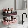 Plastic Bathroom Shelf Punch Free Wall Shower Shampoo Rack Makeup Organizer  Bathroom