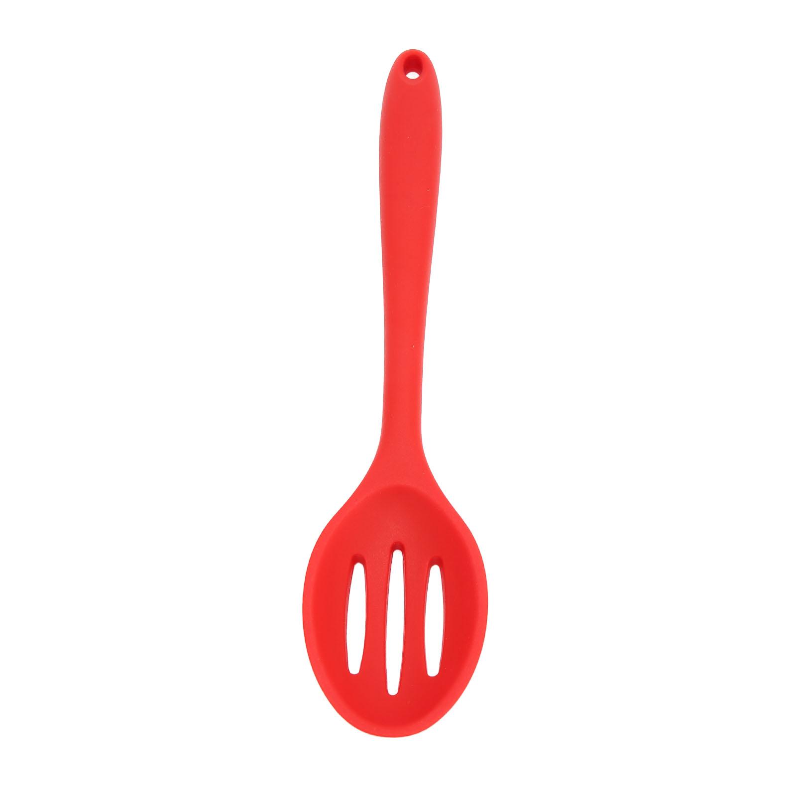 

3Pcs Silicone Cooking Spoon Easy to Clean Scratch Resistant Space Saving Kitchen Salad Spoon for Kitchen