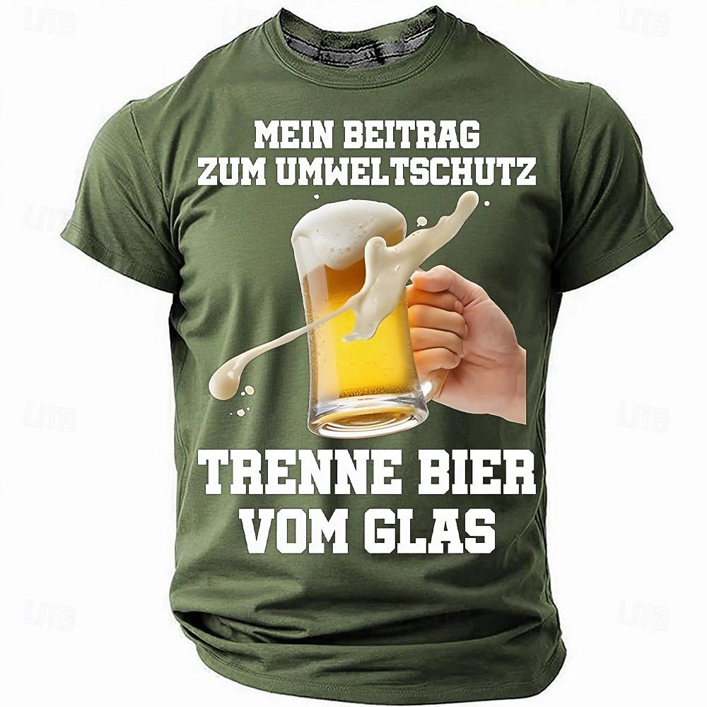 Summer Men's Clothes Fashion I Like Beer Graphic Short-sleeved T-shirt O-Neck Short Sleeve Tee Oversized Loose T-shirts Man