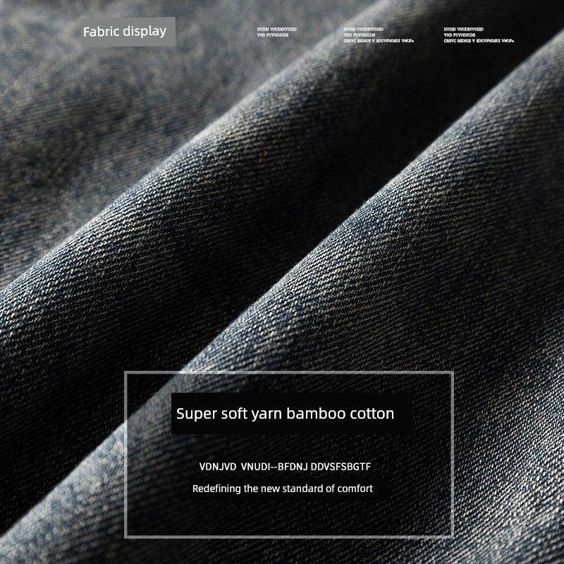 Men's Vintage Workwear Wide-Leg Jeans, Trendy Brand, Loose Straight-Cut American-Style Casual Pants for Spring and Autumn