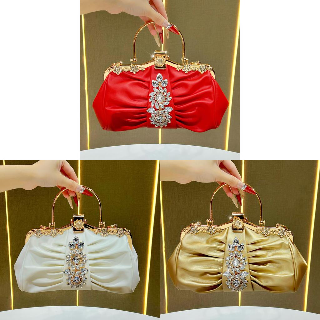 Luxury Womens Clutch Bag With Sparkling Rhinestone And Lock Closure For Evening Party