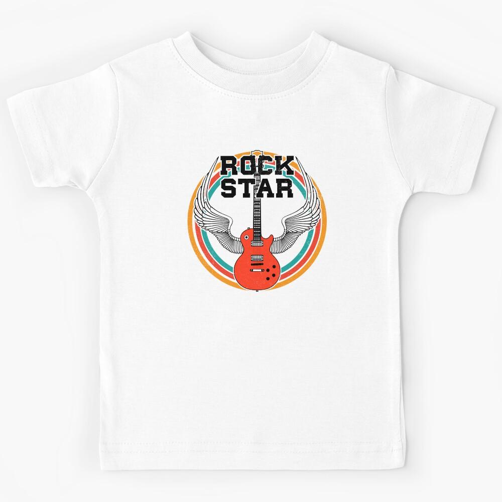 Rock Star Rock & Roll Music Guitar with Wings Kids T-Shirt 170