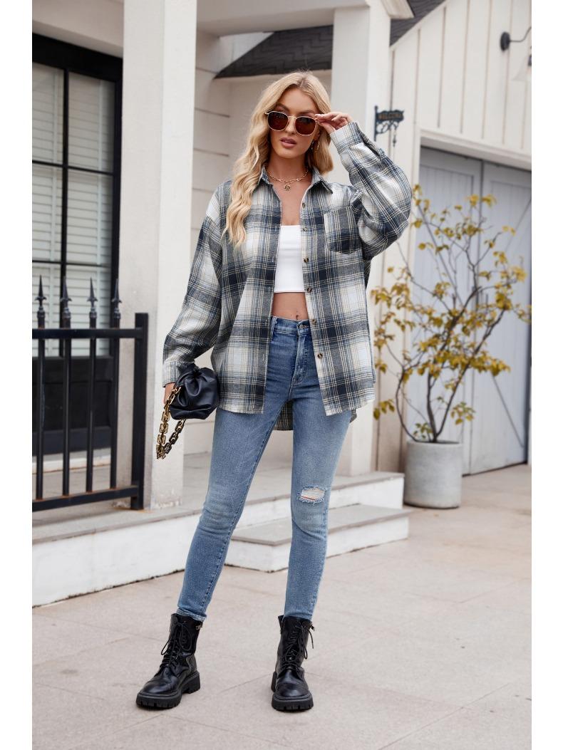 Женская клетчатая рубашка — фото 15