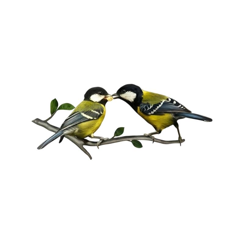 Metal Bird Home Garden Display with Color Finish and Branch Mount for Yard Fence Tree and Balcony Styling for Home Use