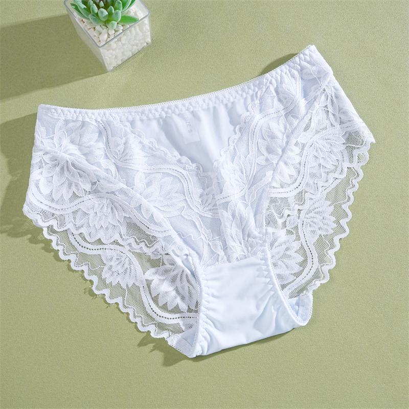 

Женские кружевные трусики с цветочным узором, сексуальное прозрачное нижнее белье, трусы больших размеров, женские бесшовные трусики, ажурное нижнее белье S-XXL XXL белый