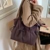 2025 retro casual high-end new fashion large-capacity commuting shoulder bag trendy plaid drawstring handbag