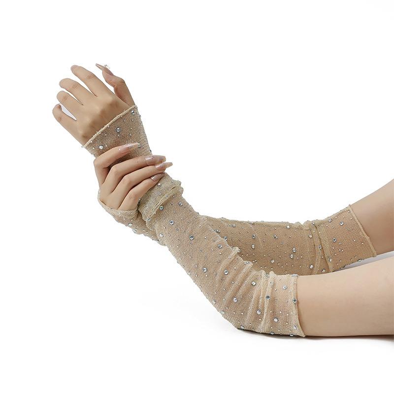 Summer Long Sleeves Women Lace Cycling Driving Arm Warmers Uv Protection Loose Cool Hand Sleeves Fashion Fingerless Gloves