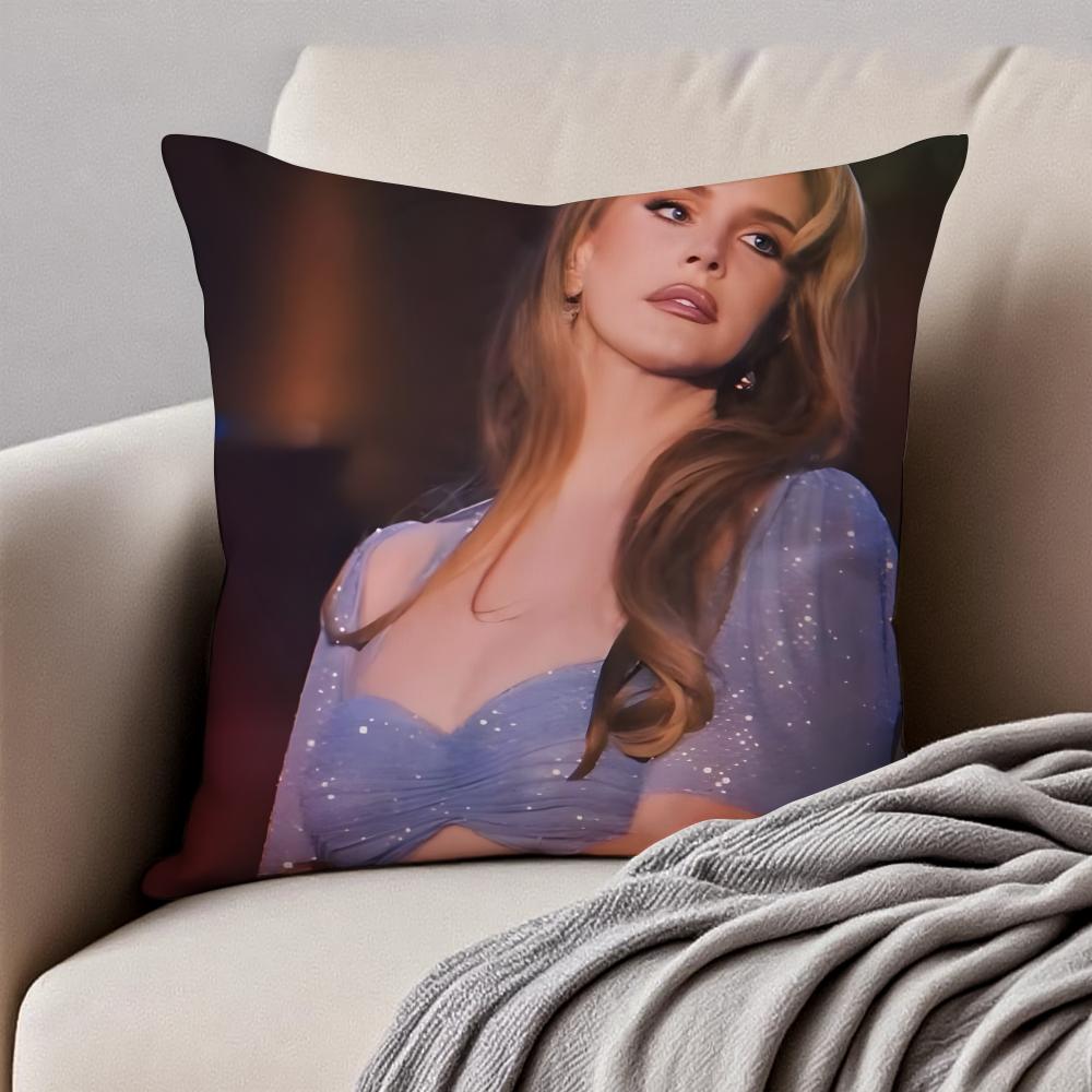 LLana Del Rey Cushion Cover Pillowcase Antidustmite Invisible Zipper Short Plush Sofa Cushion