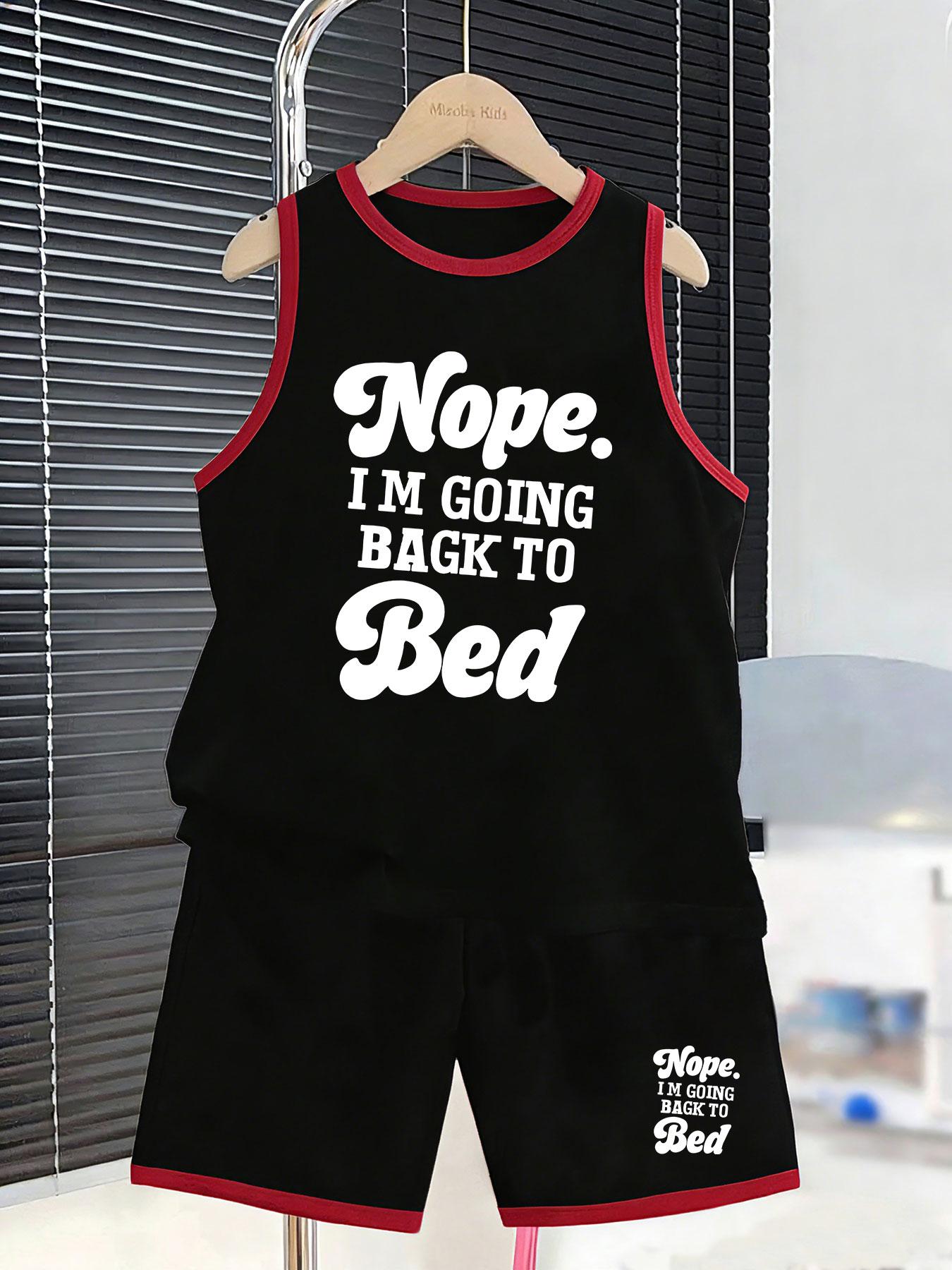 

Boys lazy style vest shorts with funny bedtime quote print. Comfortable skin-friendly material, great for loungewear and relaxed daily looks. 2-3Y чёрный