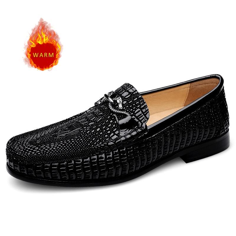 

Модная Зимняя Хлопковая Обувь Горячих Продаж Европа Америка Мягкая Подошва Удобные Мужские Лоферы Роскошная Мужская Деловая Обувь 36