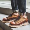 Britský styl Pánské pracovní boty Americké ležérní boty se silnou podrážkou Pánské kožené trendy boty Retro styl Luxusní boty