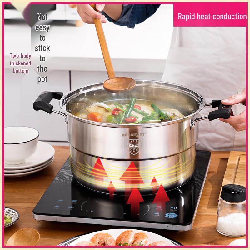 Adneny 3-Layer 304 Stainless Steel Steamer Pot