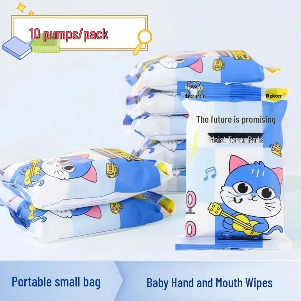 Individually Packaged Pure Water Wet Wipes for Hands and Mouth - Portable for Kids and Babies