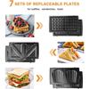 Mini 6-in-1 Non-Stick Sandwich Maker - Detachable Plates, Multi-Function Breakfast Maker for Waffles, Sandwiches & Toast, Household Use