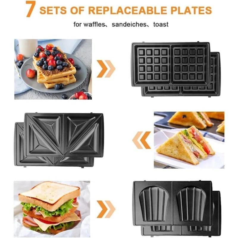 Best Selling Mini Home Breakfast Maker - Non-Stick Waffle Maker, Multi-Function for Waffles, Sandwiches & More, Compact & Easy to Clean