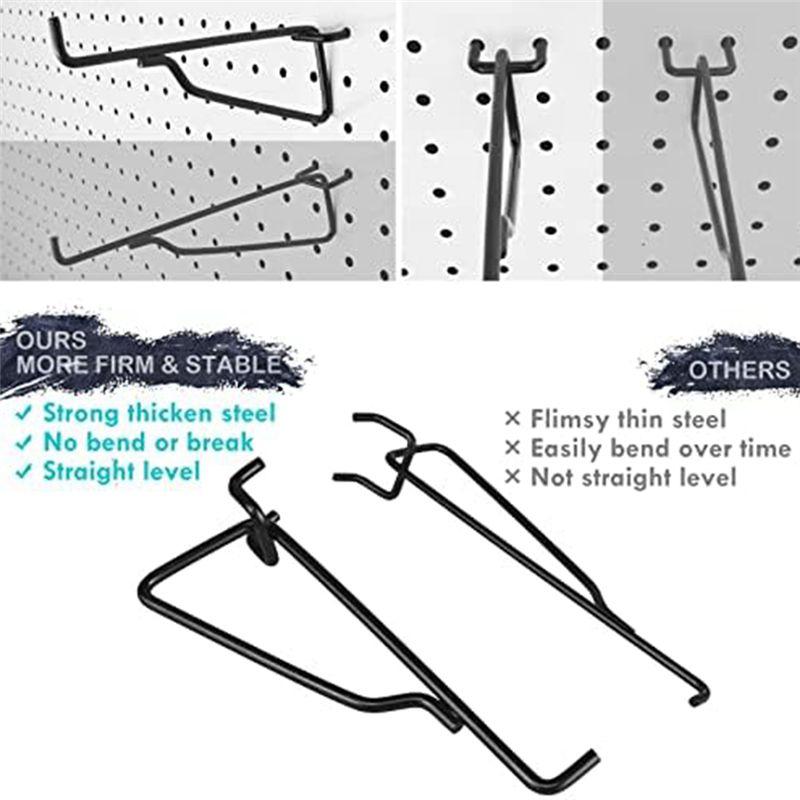 Lochplattenhaken, 8er-Pack 15 cm Metall-Werkzeughaken-Set, Lochplatten-Organizer für Garage Werkbank Atelier Bastelraum Büro Langlebig