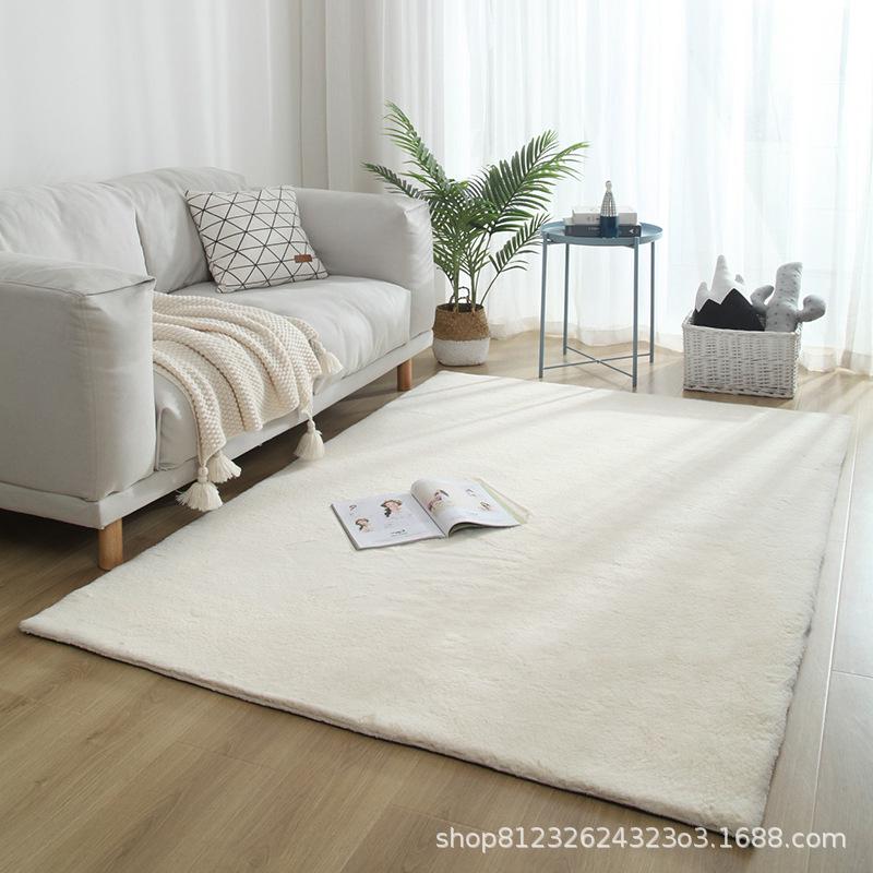Modern Imitation Rabbit Fur Carpet for Living Room and Bedroom – Cute, Washable, Customizable, Full-Cover Floor Mat