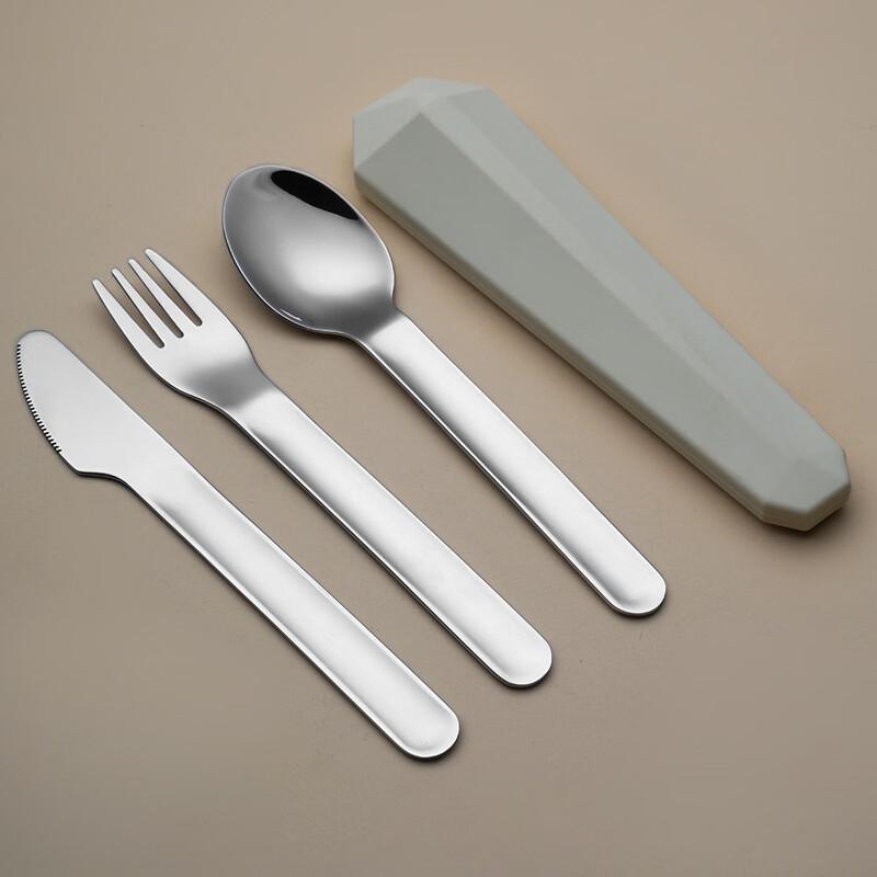 Ruhan Portable Stainless Steel Cutlery Set with Silicone Sleeve