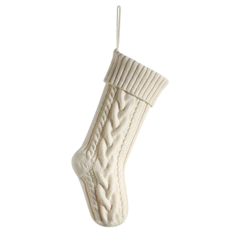 Large Christmas Stockings Knitting Xmas Socks Family Party Christmas Decorations Kids New Year Gift Bag Knit Santa Claus Socks