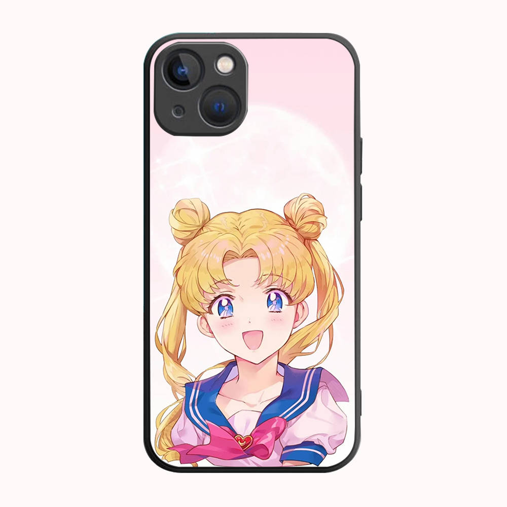 B-11 Sailor Moon Black Case for Samsung S24 S23 S22 S21 S20 FE S10 Lite Ultra S7 S8 S9 Plus A05S A11 A12 A13 A15 A22 A24 A25 A32 A52 A71 5G