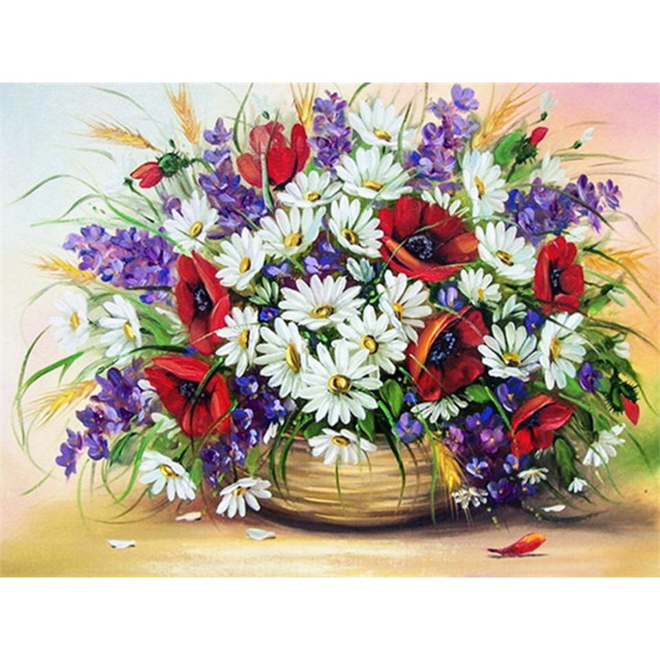 5D DIY Diamond Painting Flower Rhinestone Picture Full Round Diamond Embroidery Mosaic Handmade Products Home Decoration